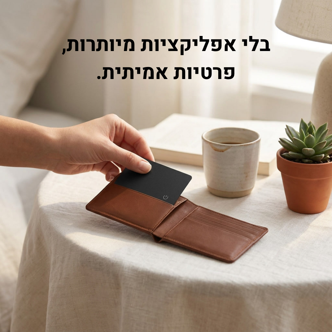 כרטיס איתור בארנק שלך - הטלפון מראה איפה הארנק בכל רגע.